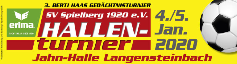 Werbebanner Hallenturnier 04. / 5. januar 2020